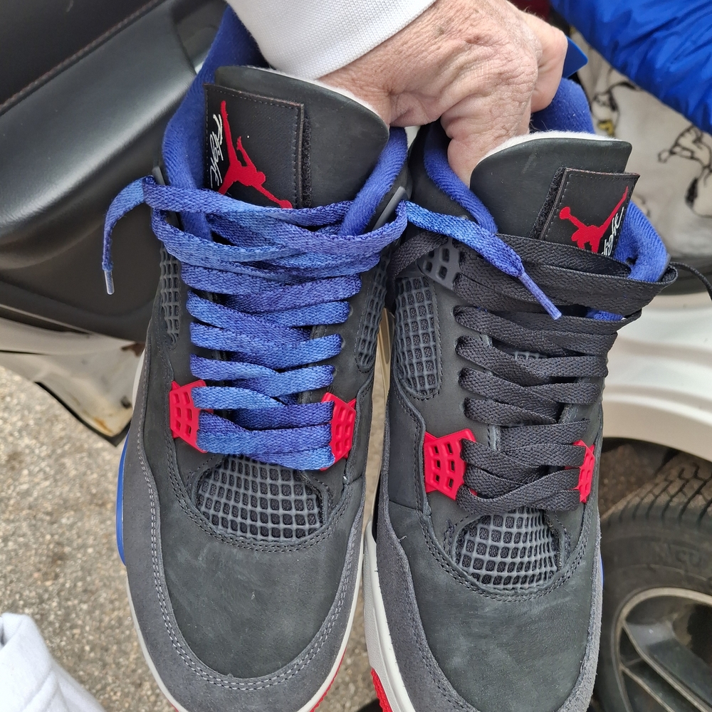 Jordan Men’s Sneakers in Black, Blue, and Red Rear Air